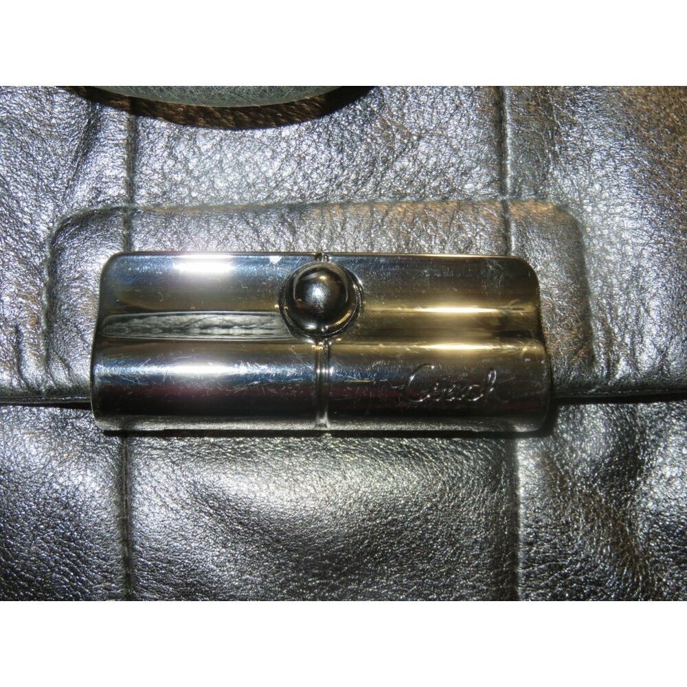 COACH 2011 Kristin Metallic Pewter Leather Front Flap Satchel Hobo Handbag 16814 - Picture 5 of 14